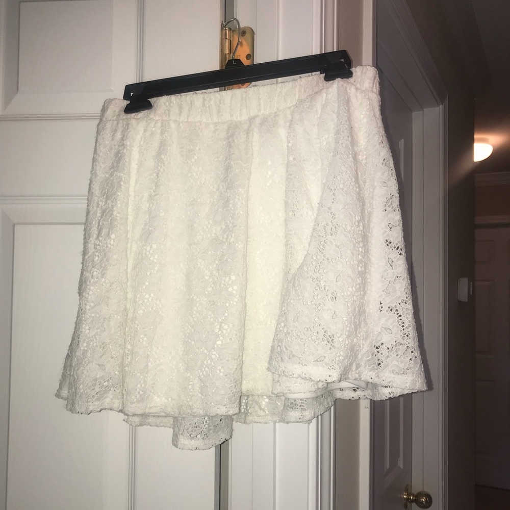 white lace skater-skirt